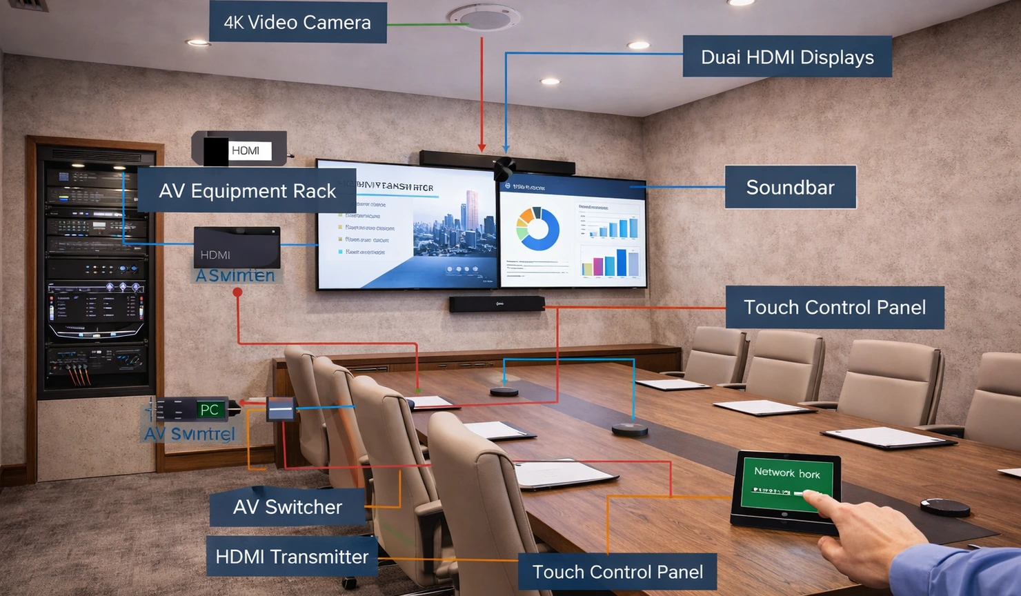 Conference Room Av Installation Components And Signal Flow Conference Room Av Installation Components And Signal Flow