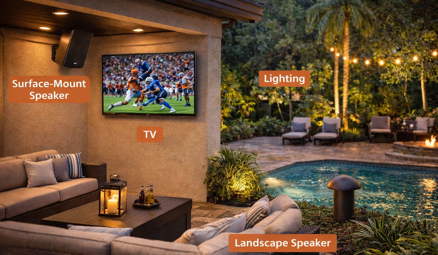 Integrated Outdoor Entertainment Audio Lighting Tv Integrated Outdoor Entertainment Audio Lighting Tv