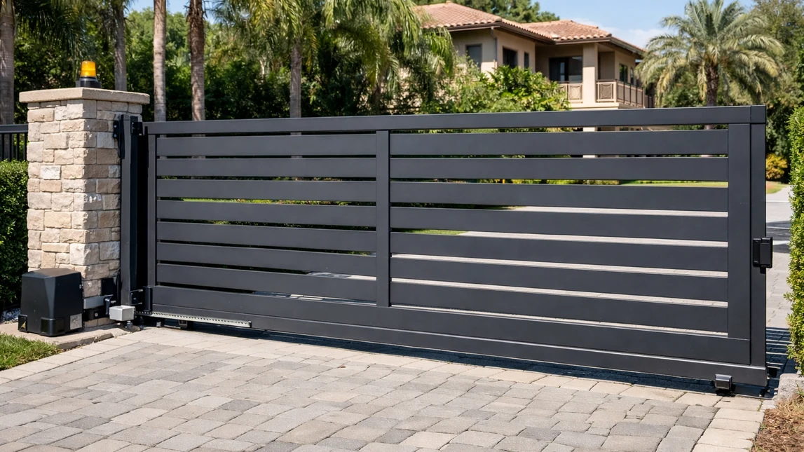 Sliding Automatic Gate Driveway Installation Sliding Automatic Gate Driveway Installation