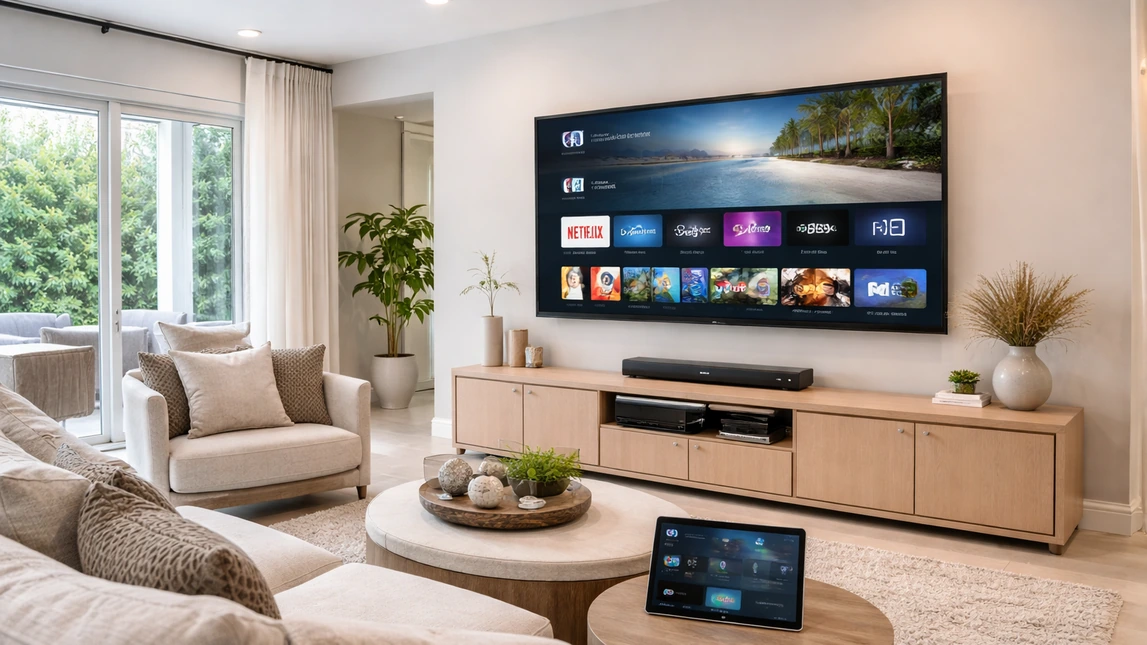 Smart Tv Setup And Configuration Mounted Living Room